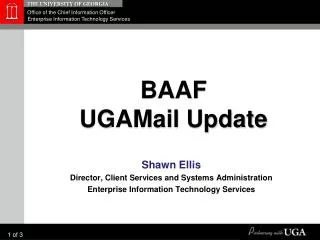BAAF UGAMail Update