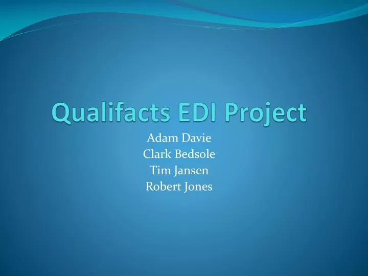 qualifacts edi project