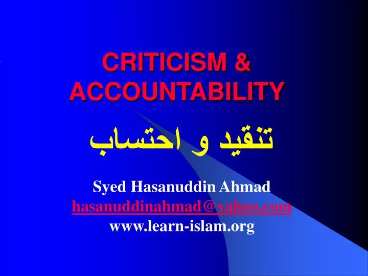 criticism accountability