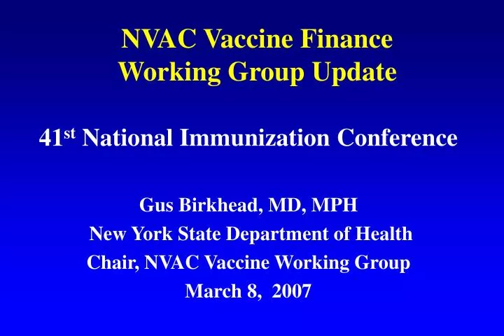 nvac vaccine finance working group update