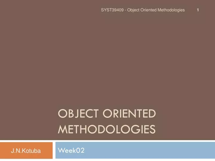 object oriented methodologies