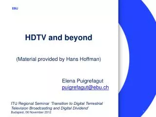 HDTV and beyond