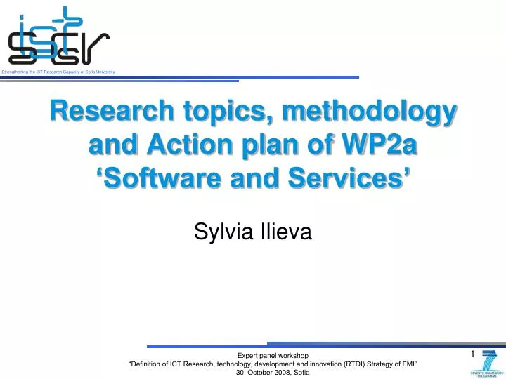 research topics methodology and action plan of wp2a software and services