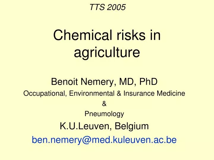 tts 2005 chemical risks in agriculture