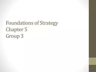 Foundations of Strategy Chapter 5 Group 3