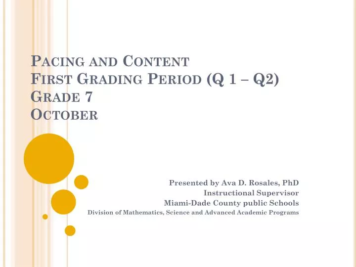 pacing and content first grading period q 1 q2 grade 7 october