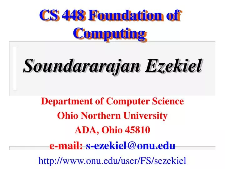 cs 448 foundation of computing
