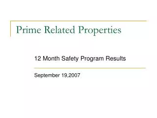 Prime Related Properties