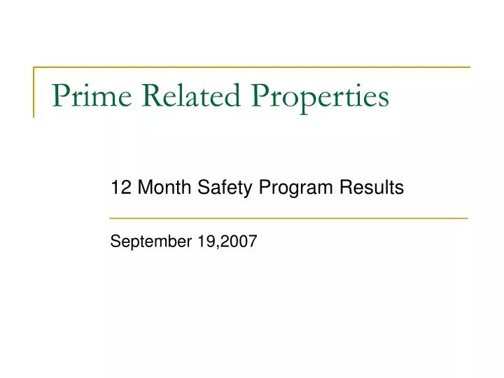 prime related properties