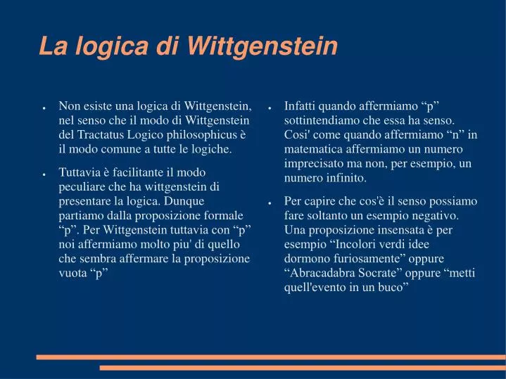 la logica di wittgenstein