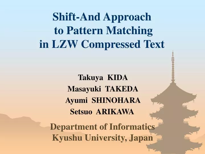 shift and approach to pattern matching in lzw compressed text