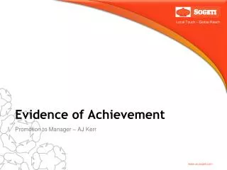 Evidence of Achievement