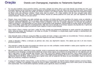 ora o orando com champagnat inspirados no testamento espiritual