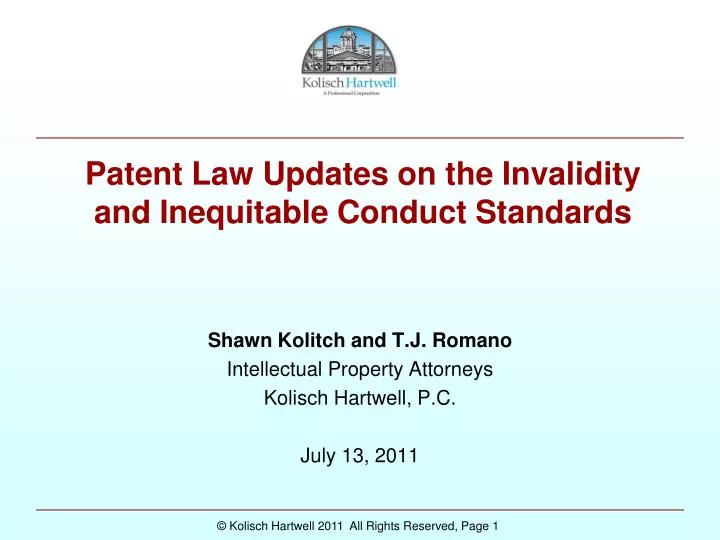 patent law updates on the invalidity and inequitable conduct standards