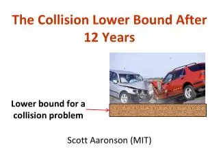 The Collision Lower Bound After 12 Years