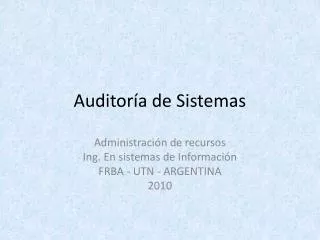 auditor a de sistemas