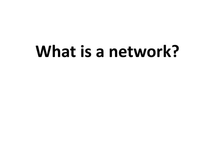 what is a network