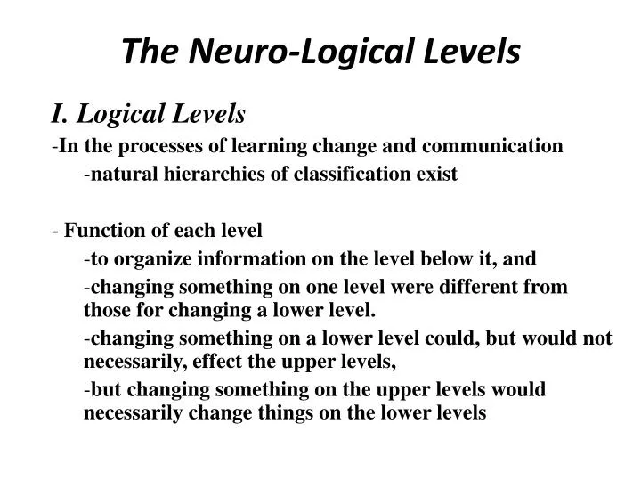 the neuro logical levels
