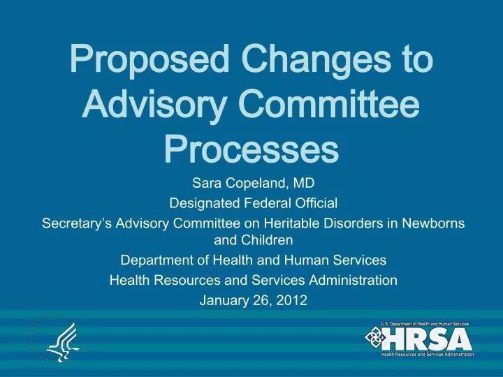 proposed changes to advisory committee processes