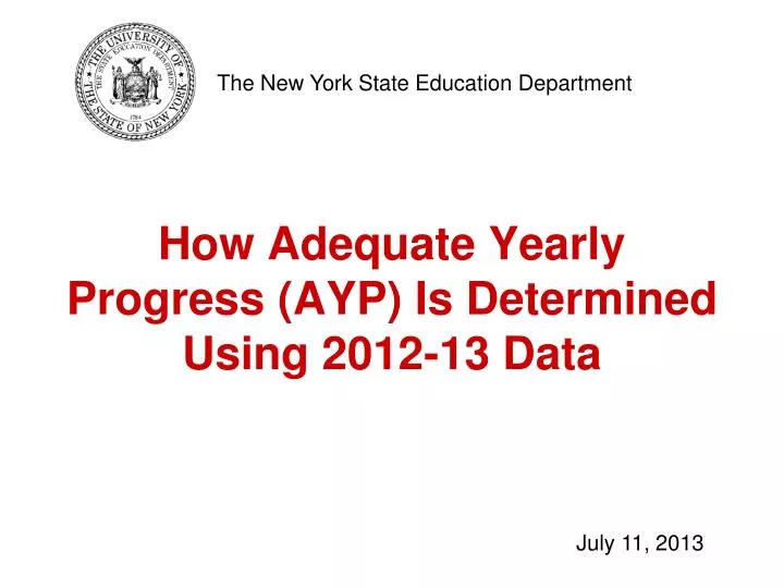 how adequate yearly progress ayp is determined using 2012 13 data