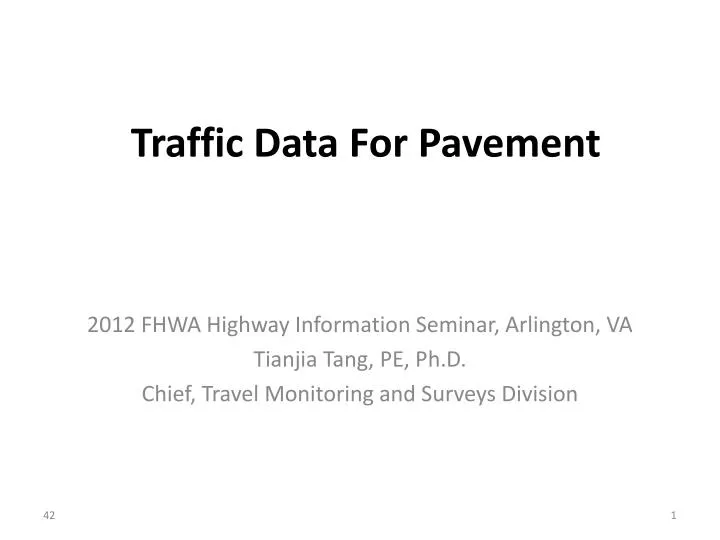 traffic data for pavement