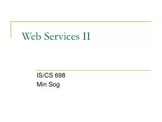 Web Services II