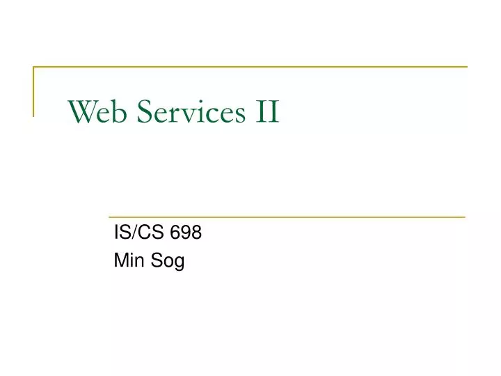 web services ii