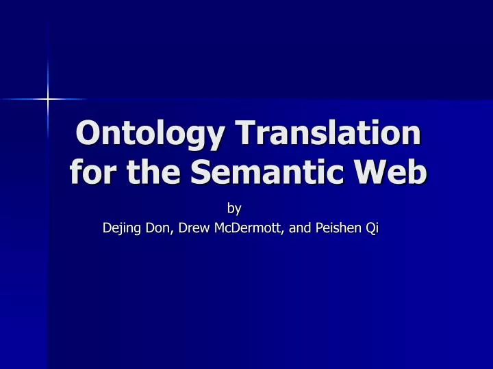 ontology translation for the semantic web