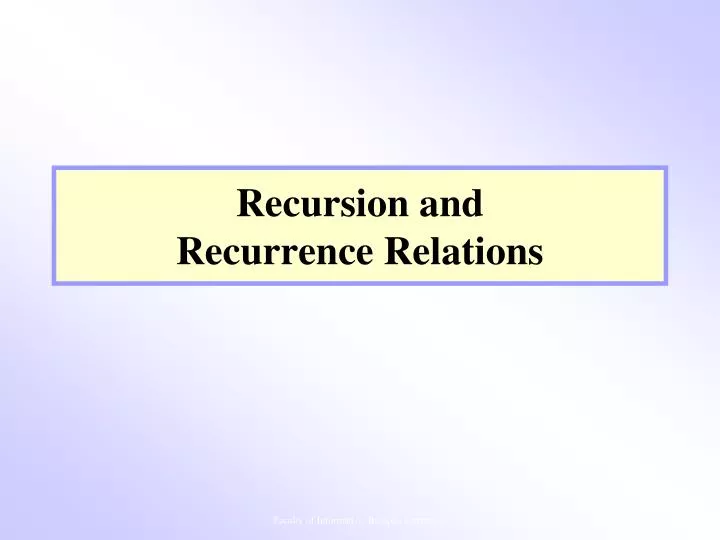 recursion and recurrence relations