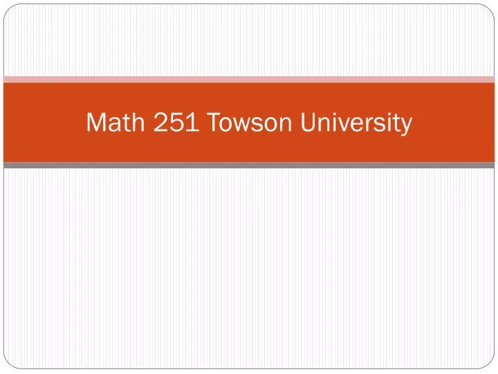 math 251 towson university