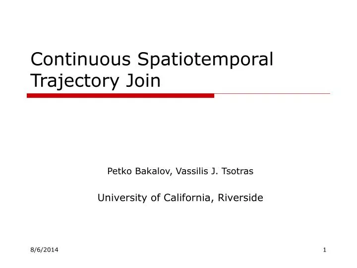 continuous spatiotemporal trajectory join