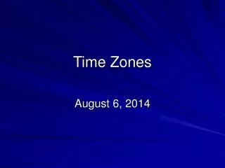 Time Zones