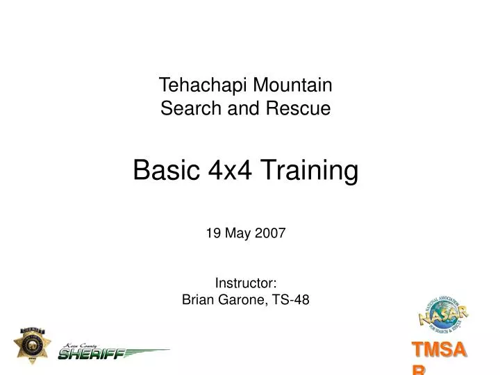 tehachapi mountain search and rescue basic 4x4 training