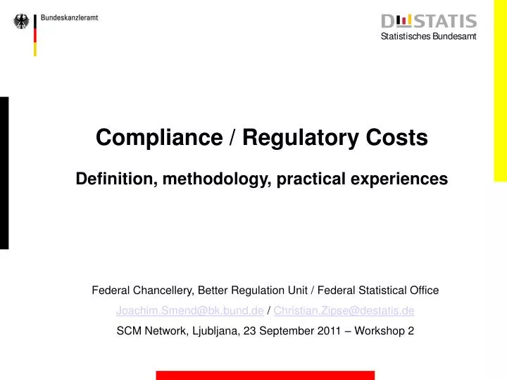 compliance regulatory costs definition methodology practical experiences