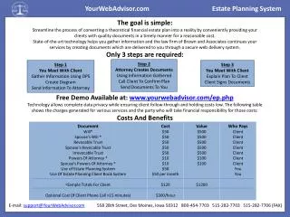 YourWebAdvisor Estate Planning System