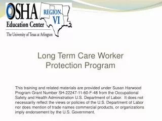 Long Term Care Worker Protection Program