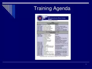 Training Agenda