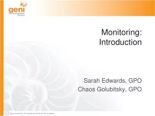 Monitoring: Introduction