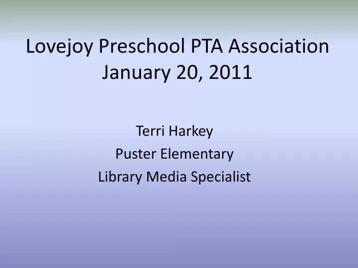 lovejoy preschool pta association january 20 2011