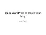 Using WordPress to create your blog