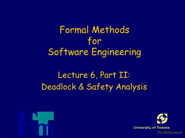 formal methods for software engineering