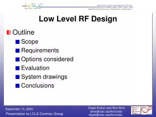 Low Level RF Design