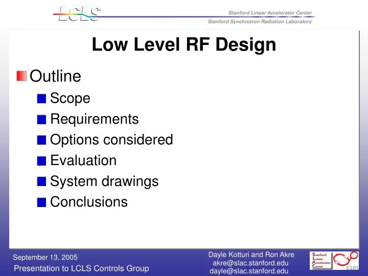 low level rf design
