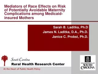 Sarah B. Laditka, Ph.D James N. Laditka, D.A., Ph.D. Janice C. Probst, Ph.D.