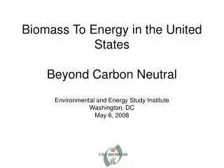USA Biomass Who We Are/What We Do