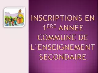 inscriptions en 1 re ann e commune de l enseignement secondaire