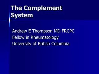 The Complement System