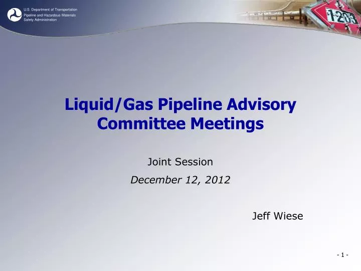 liquid gas pipeline advisory committee meetings