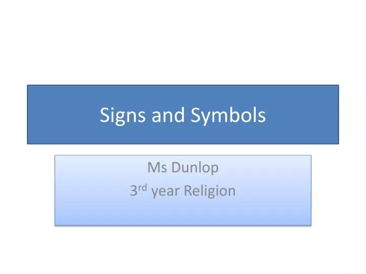 signs and symbols