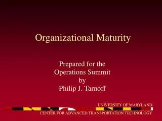 Organizational Maturity